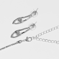 Набор 2 предмета: серьги, колье &laquo;Элит&raquo; крылья, цвет белый в серебре, 30 см