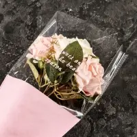 Пакет конус для цветов, с нетканым материалом, 26+7&times;37 см, розовый