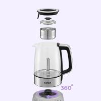 Чайник электрический стеклянный с подсветкой КТ-8717 - 1.7 л