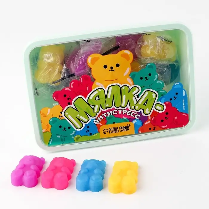 Антистресс сквиш мялка &laquo;Мишки&raquo;, в банке, МИКС