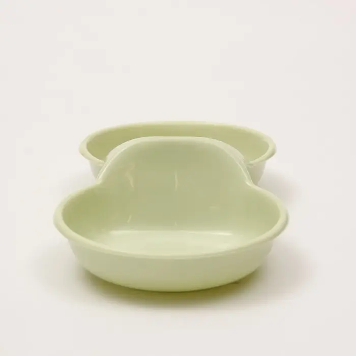 Миска пластиковая двойная 24 см х 11,5 см х 3 см зелёная