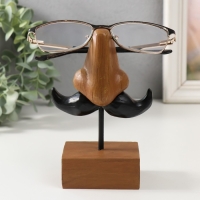 Сувенир полистоун подставка под очки "Усы и нос" 10,5х5,3х14 см