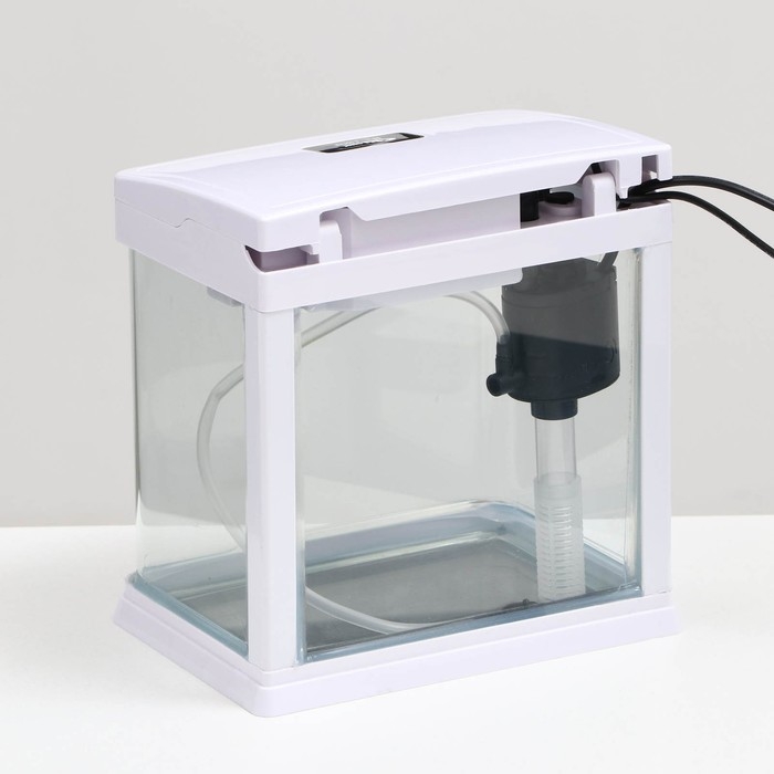 Аквариум SeaStar HX-180F в комплекте: LED-лампа, фильтр, 3,5 л, белый Аквариум SeaStar HX-180F в комплекте: LED-лампа, фильтр, 3,5 л, белый