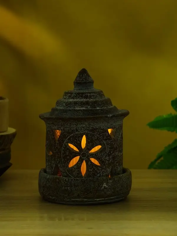 Подсвечник терракота &laquo;Фонарь&raquo;, 14.5&times;14.5&times;21 см