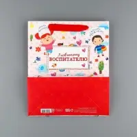 Пакет подарочный ламинированный, упаковка, &laquo;Любимому воспитателю&raquo;, ML 27 х 23 х 11.5 см