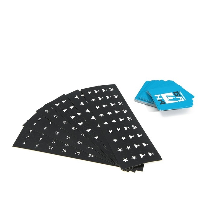 Новогодняя падающая башня &laquo;Новый год: Искать, не ронять&raquo;, 54 бруска, наклейки, 50 карт, 18+