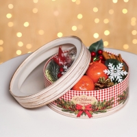 Новый год. Коробка подарочная новогодняя для макарун тубус с окном "Пушистого Нового года" 21 х 21 х 7 см. Новый год. Коробка подарочная новогодняя для макарун тубус с окном "Пушистого Нового года" 21 х 21 х 7 см.