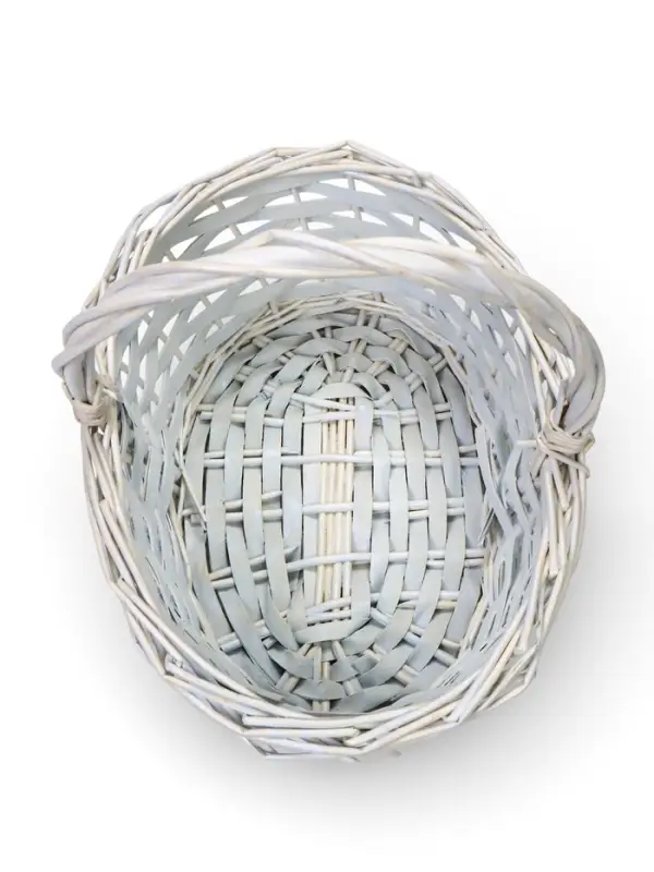 Корзина плетеная ива 28 х 20 х 11 см ручка 14 см, белый