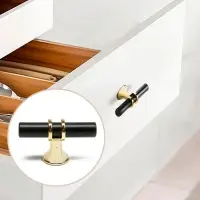 Ручка-кнопка CAPPIO, d=12 мм, пластик, цвет золото/черный