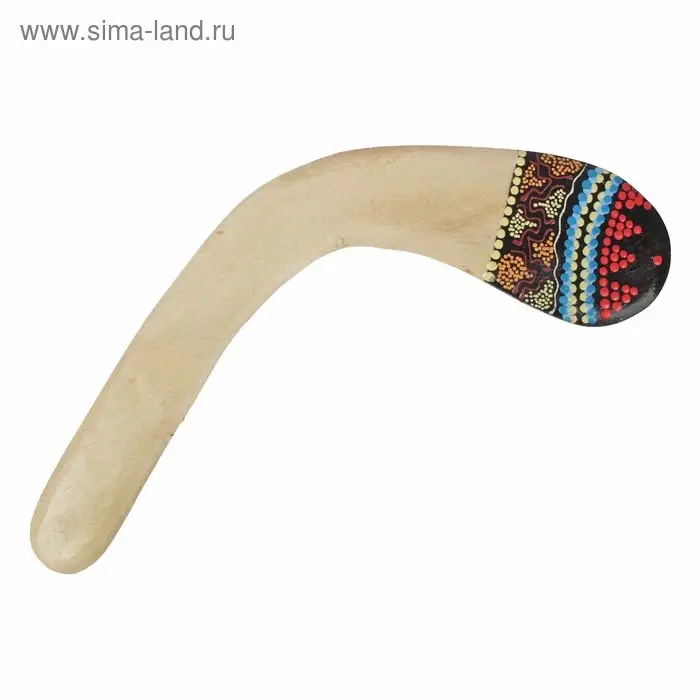 Сувенир &laquo;Бумеранг с точечной росписью&raquo;, натуральный, 38&times;9&times;1 см, МИКС
