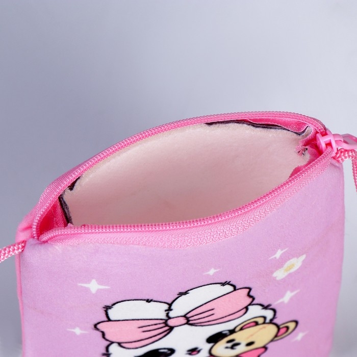 Сумка детская плюшевая Сумка детская плюшевая "Зайчонок с мишкой" плоская