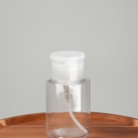 Баночка с помпой д/жидкости 180мл 10,4*5,7*5,7 прозрач пакет накл QF