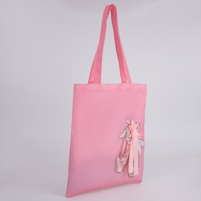 Шопер «Пуанты», 35 х 0,5 х 40 см, с лентой, цвет розовый Шопер «Пуанты», 35 х 0,5 х 40 см, с лентой, цвет розовый