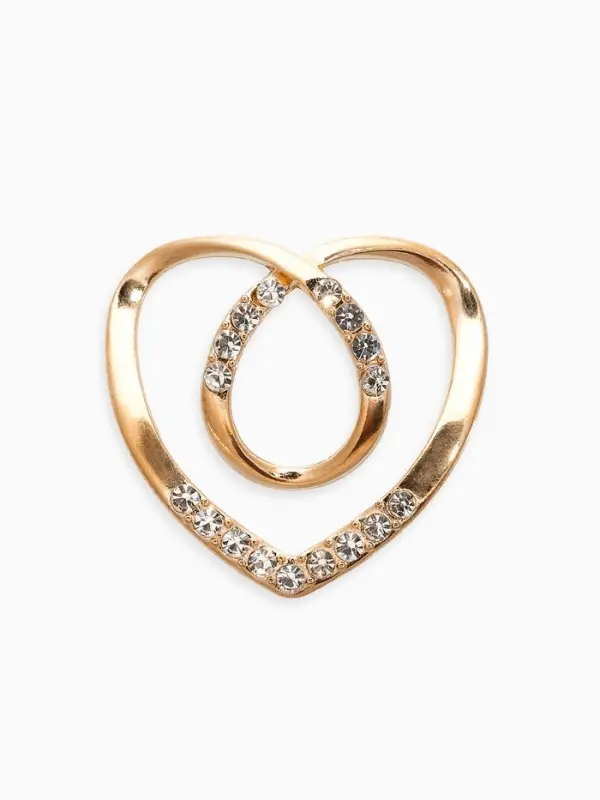 Муфта для платка &laquo;Сердце&raquo; линейное, цвет белый в золоте