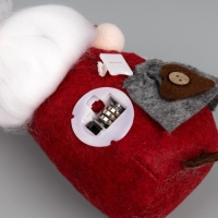 Светодиодная фигура &laquo;Гном красный в колпаке&raquo; 12 &times; 22 &times; 11 см, текстиль, батарейки AG10х3 (в комплекте), свечение тёплое белое