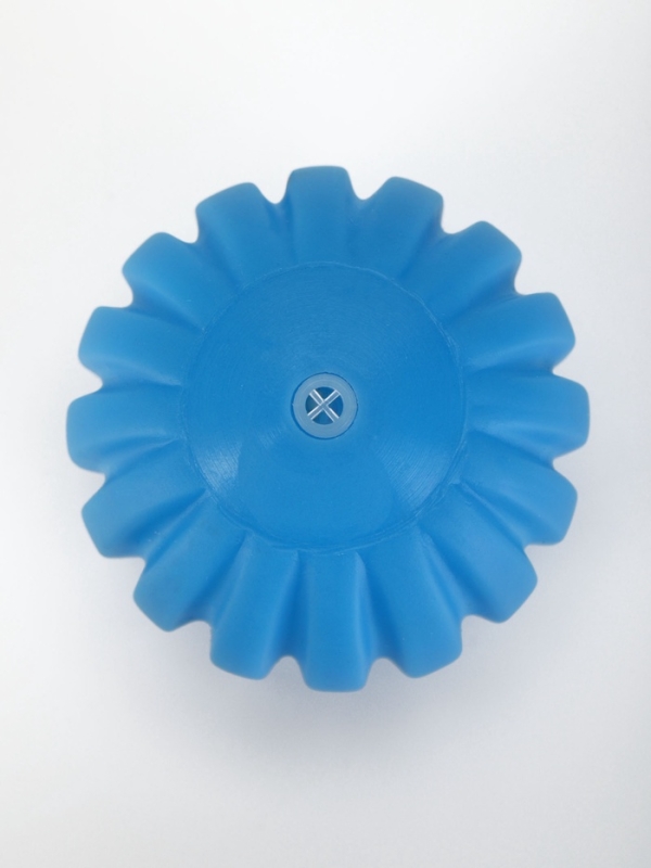 Игрушка пищащая для собак "Мяч с отсечками", 6 см, синий