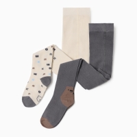 Набор колготок Крошка Я "Буквы", рост 68-74 см, молочный/серый Набор колготок Крошка Я "Буквы", рост 68-74 см, молочный/серый