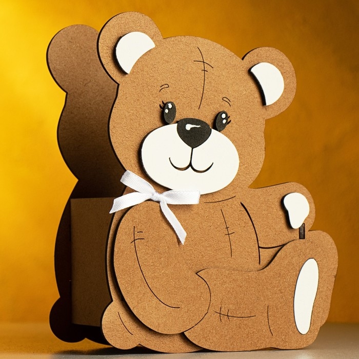 Кашпо "Мишутка" малый, 13,5х7х16,5 см, дуб, коричневый