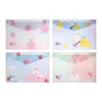 Папка-конверт на кнопке, А4, 150 мкм, "Зверушки", МИКС