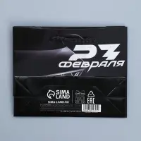 Пакет подарочный ламинированный, упаковка, &laquo;С 23 февраля&raquo;, S 12 х 15 х 5.5 см