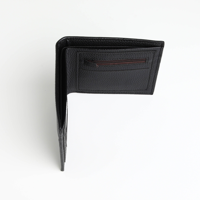 Портмоне мужское без застёжки, отдел для карт, монет, цвет чёрный Портмоне мужское без застёжки, отдел для карт, монет, цвет чёрный