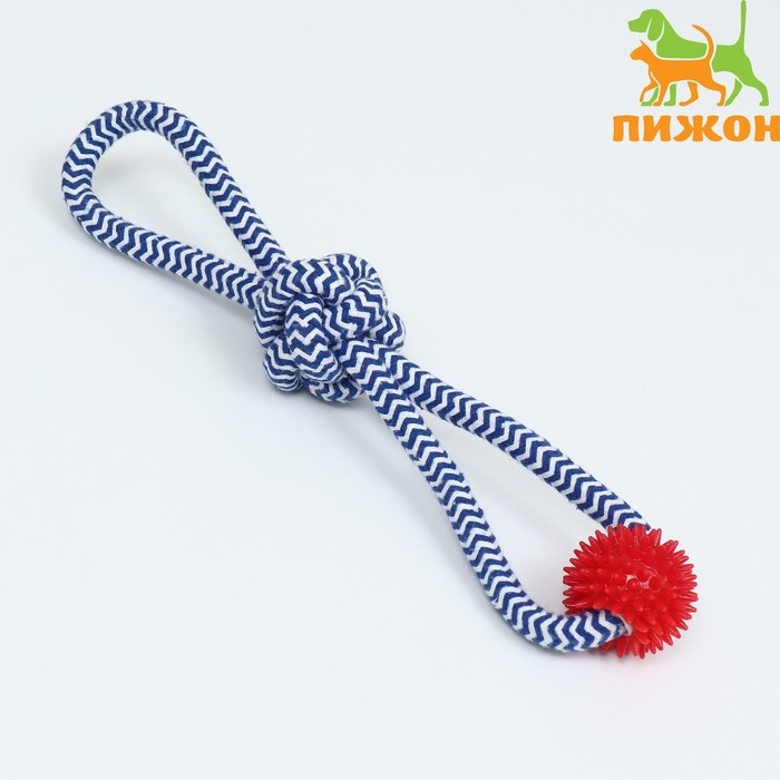 Игрушка канатная Игрушка канатная "Массажная" с узлом, до 65 г, до 30 см, микс цветов