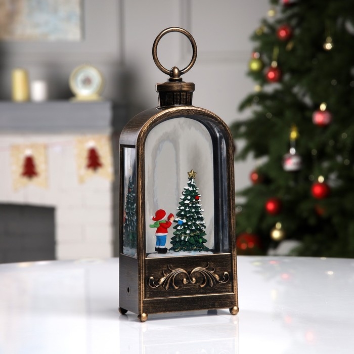 Светодиодная фигура «Фонарь с ёлкой» 10.2 × 23 × 5.8 см, пластик, батарейки ААх3 (не в комплекте), USB, свечение тёплое белое Светодиодная фигура «Фонарь с ёлкой» 10.2 × 23 × 5.8 см, пластик, батарейки ААх3 (не в комплекте), USB, свечение тёплое белое