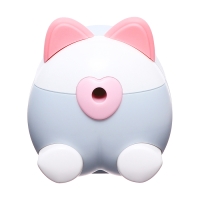 Точилка механическая с контейнером, Ушки серый/белый