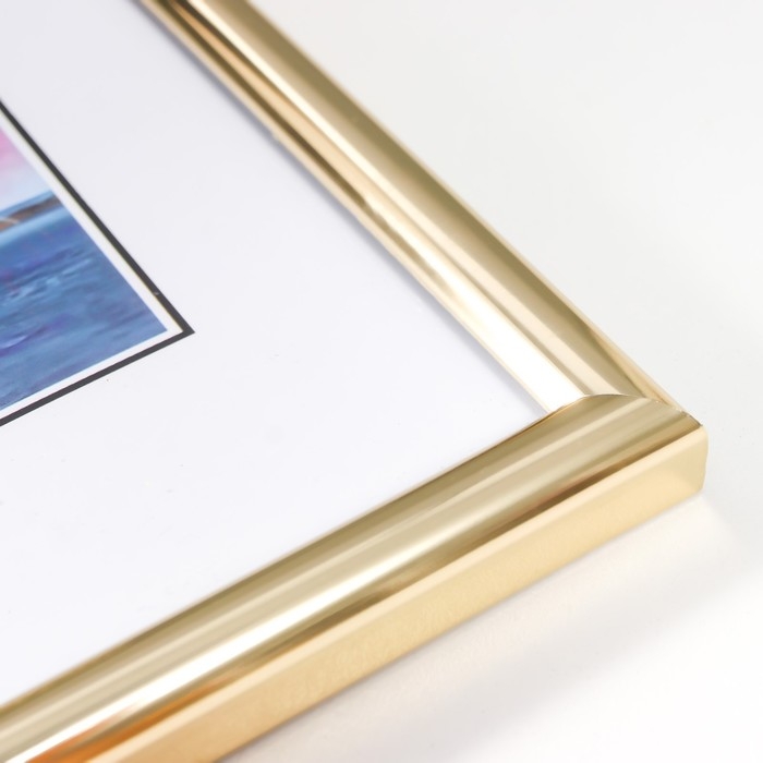 Фоторамка пластик "Палитра" 21х30 см, золото, с ножкой