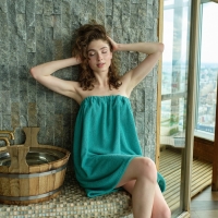 Полотенце банное Экономь и Я &laquo;Парео&raquo; 68х150 см, цвет голубая трава, 100%хл с AIRO, 320 г/м2