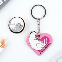 Брелок для ключей, значок, сувенир &laquo;Моей половинке&raquo;, набор, 6,8 х 10,5 см.