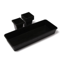 Набор для рассады: стаканы по 1 л (10 шт.), поддон 61 &times; 23 см, чёрный