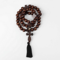 Чётки деревянные &laquo;Православные&raquo; 50 бусин через крестик, цвет коричневый