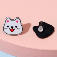 Серьги детские &laquo;Выбражулька&raquo; собачки, цвет белый в серебре