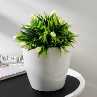 Кашпо для цветов со вставкой &laquo;Грация&raquo;, 2,8 л, цвет белый