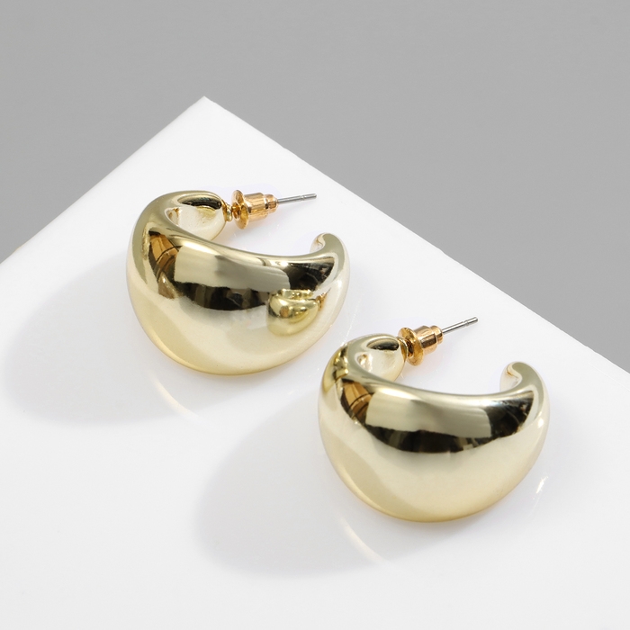 Серьги пластик &laquo;Круг&raquo; гало мини, цвет золото