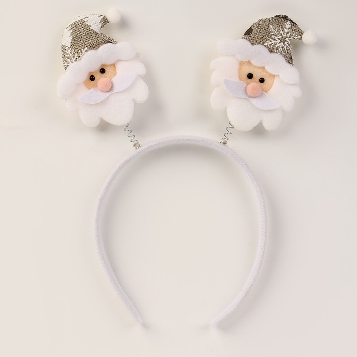 Новый год! Карнавальный ободок &laquo;Дед мороз&raquo;, цвет серебряный