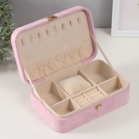 Шкатулка текстиль для украшений "Бант" нежно-розовый 22х14,5х7 см Шкатулка текстиль для украшений "Бант" нежно-розовый 22х14,5х7 см