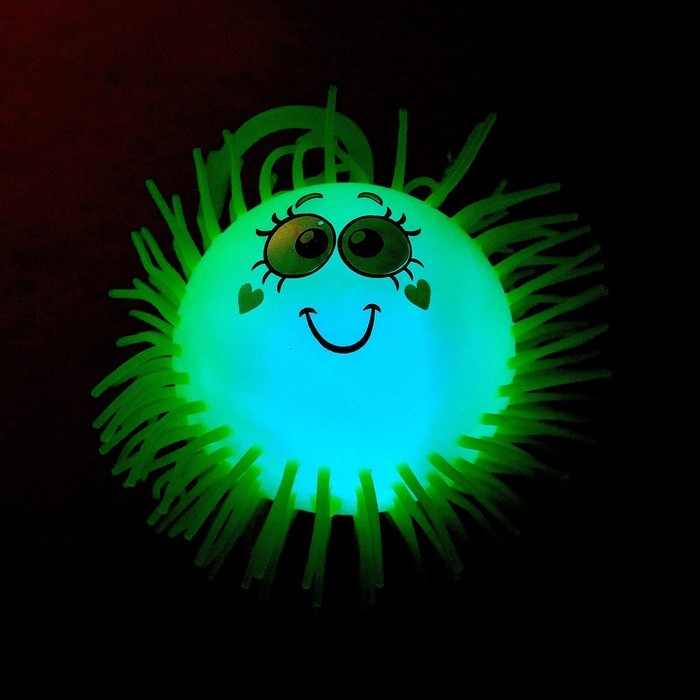 Мяч детский резиновый ёжка &laquo;Диля&raquo;, резиновый, световой, цвета МИКС