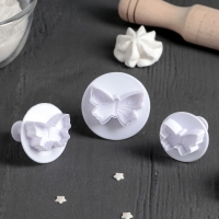 Набор плунжеров кондитерских Доляна &laquo;Бабочка&raquo;, 3 шт, d=4/5/6 см