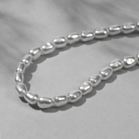 Бусины пластиковые на нити &laquo;Жемчуг&raquo; 5&times;3 мм, (набор 190 шт.), цвет белый