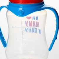 Бутылочка для кормления &laquo;Люблю маму и папу&raquo;, классическое горло, 150 мл., от 0 мес., приталенная, с ручками