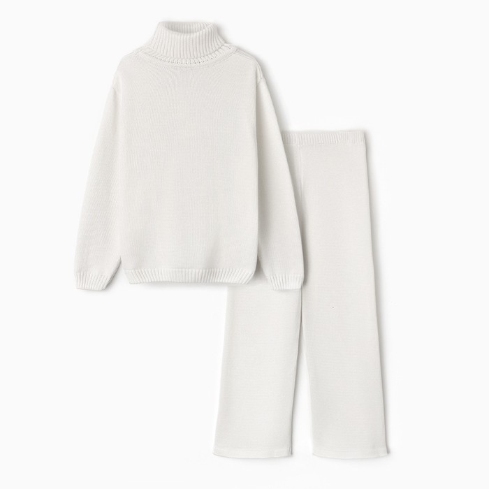 Костюм вязаный детский (Свитер и брюки) MINAKU, цвет молочный, рост 146 см Костюм вязаный детский (Свитер и брюки) MINAKU, цвет молочный, рост 146 см