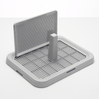 Туалет для собак со столбиком и стенкой 51 х 41 х 27см, светло-серый Туалет для собак со столбиком и стенкой 51 х 41 х 27см, светло-серый