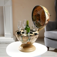 Глобус бар декоративный "Карта странника" белый 38х33х48 см