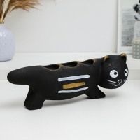 Подсвечник "Леопольд" черный с росписью, 12см Подсвечник "Леопольд" черный с росписью, 12см