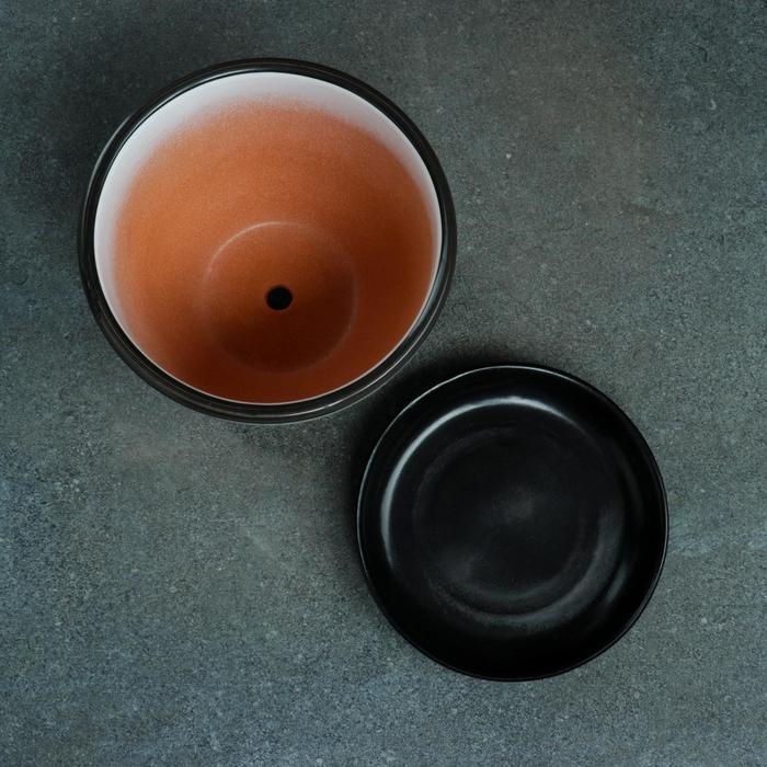 Горшок для цветов &laquo;Фиалка&raquo;, 1 л, d=15 см, h=13 см, керамический, с поддоном