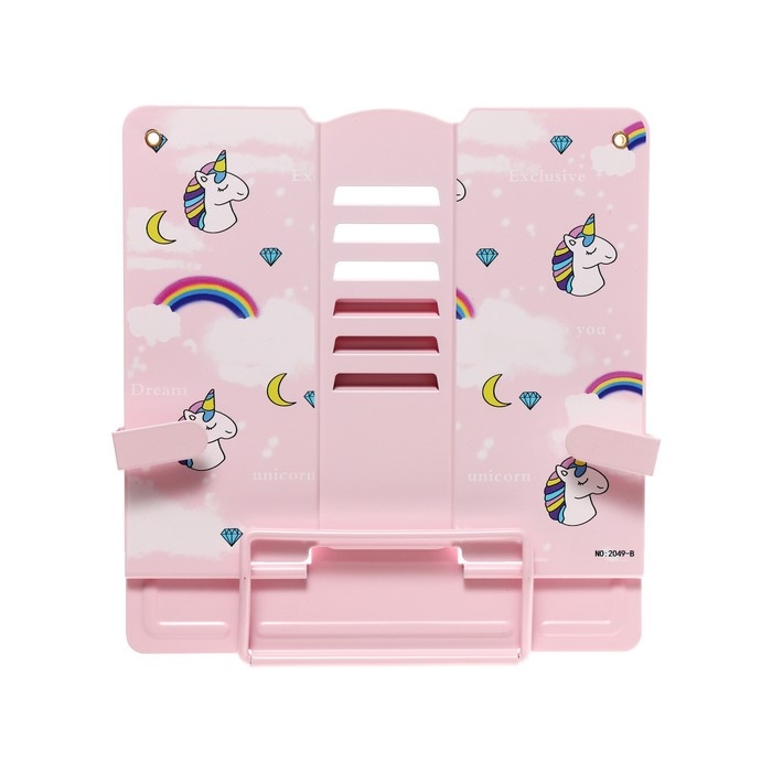 Подставка для книг с боковыми держателями 21х19х16,5 см "Единорожка", металлическая, МИКС