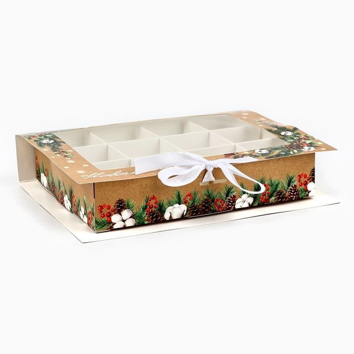 Коробка под 12 конфет с ячейками «Волшебного Нового года!» 18.8 х 13.5 х 3.5 см, Новый год Коробка под 12 конфет с ячейками «Волшебного Нового года!» 18.8 х 13.5 х 3.5 см, Новый год