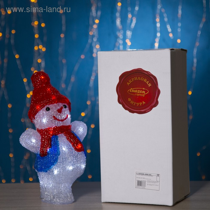 Светодиодная фигура &laquo;Снеговик-фигурист&raquo; 20 &times; 29 &times; 17 см, акрил, 24 LED, 220 В, свечение белое